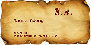 Mausz Adony névjegykártya